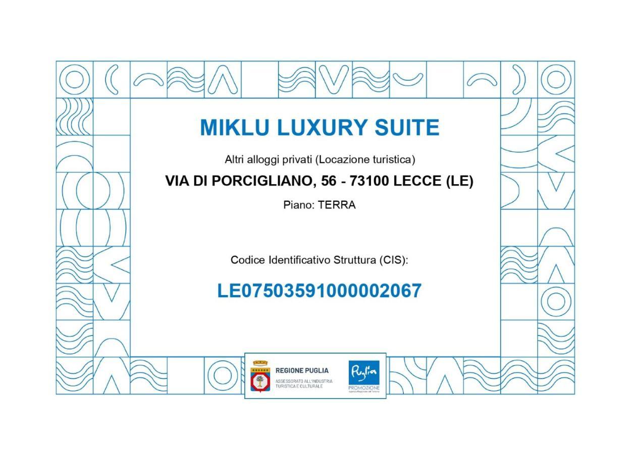 Miklu Luxury Suite Lecce Dış mekan fotoğraf